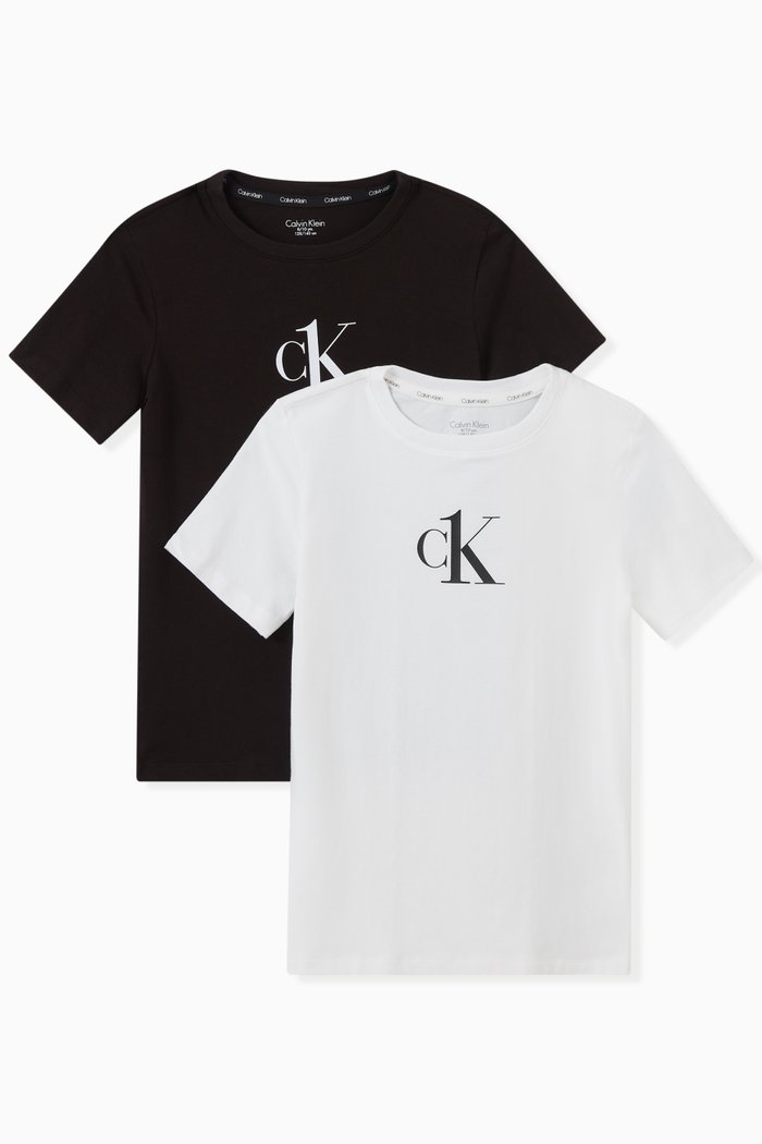 Logo T-shirt in Organic Cotton, Set of 2, Multicolour