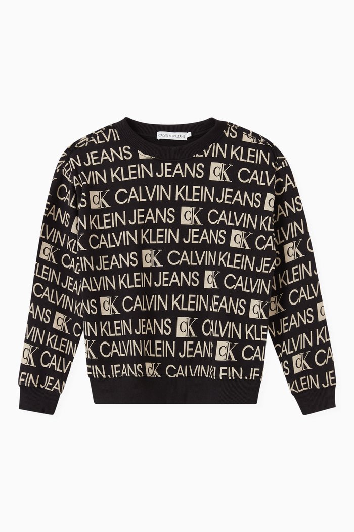 

Relaxed Logo Sweatshirt in Organic Terry, Black