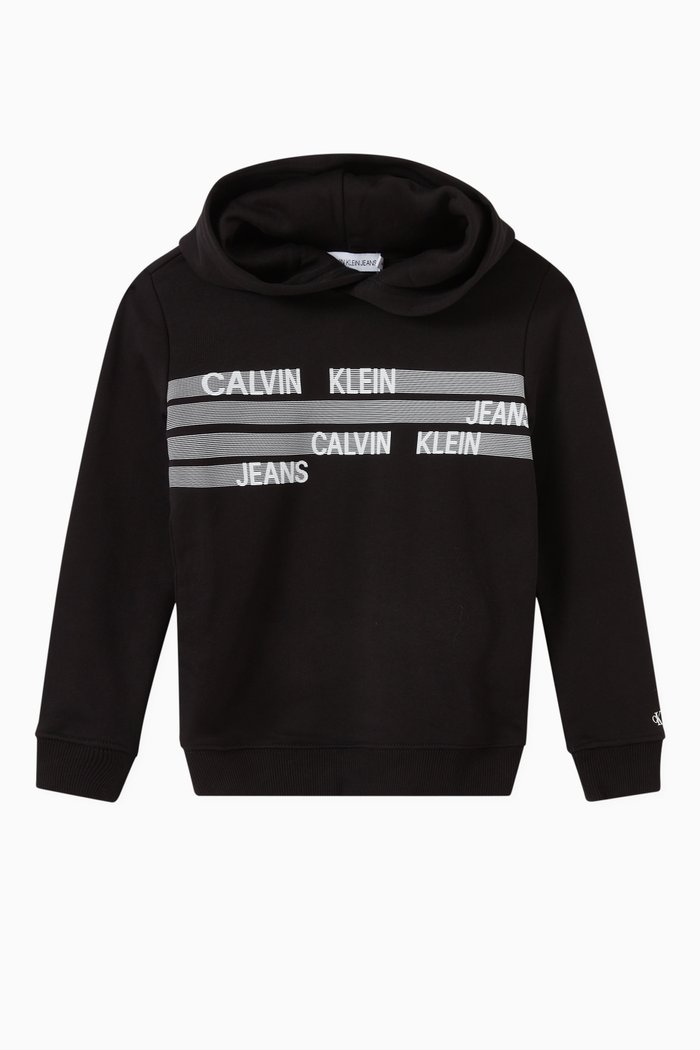 

Dimension Logo Hoodie in Cotton Fleece, Black
