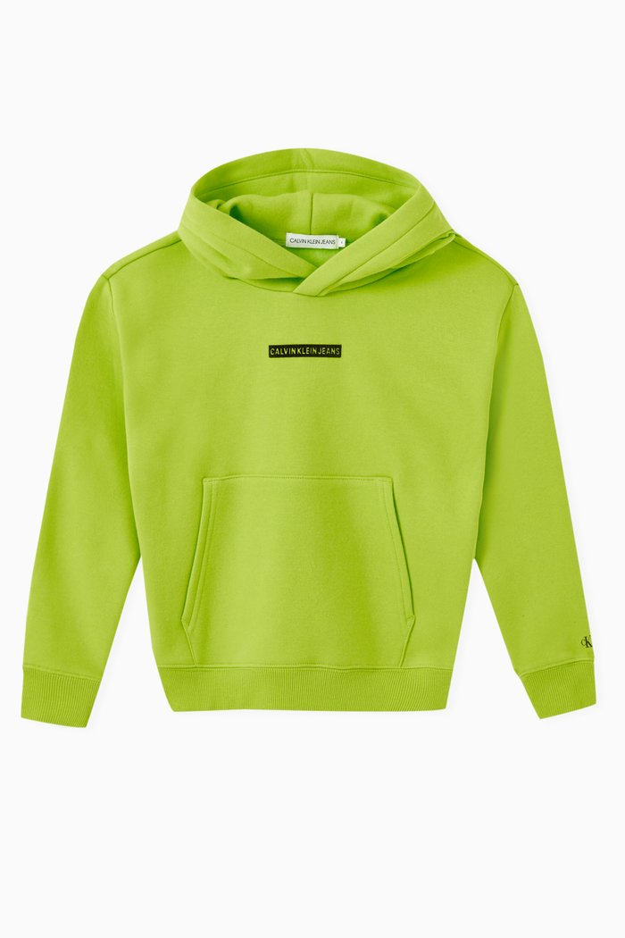 

Relaxed Hoodie in Organic Cotton Blend Fleece, Green