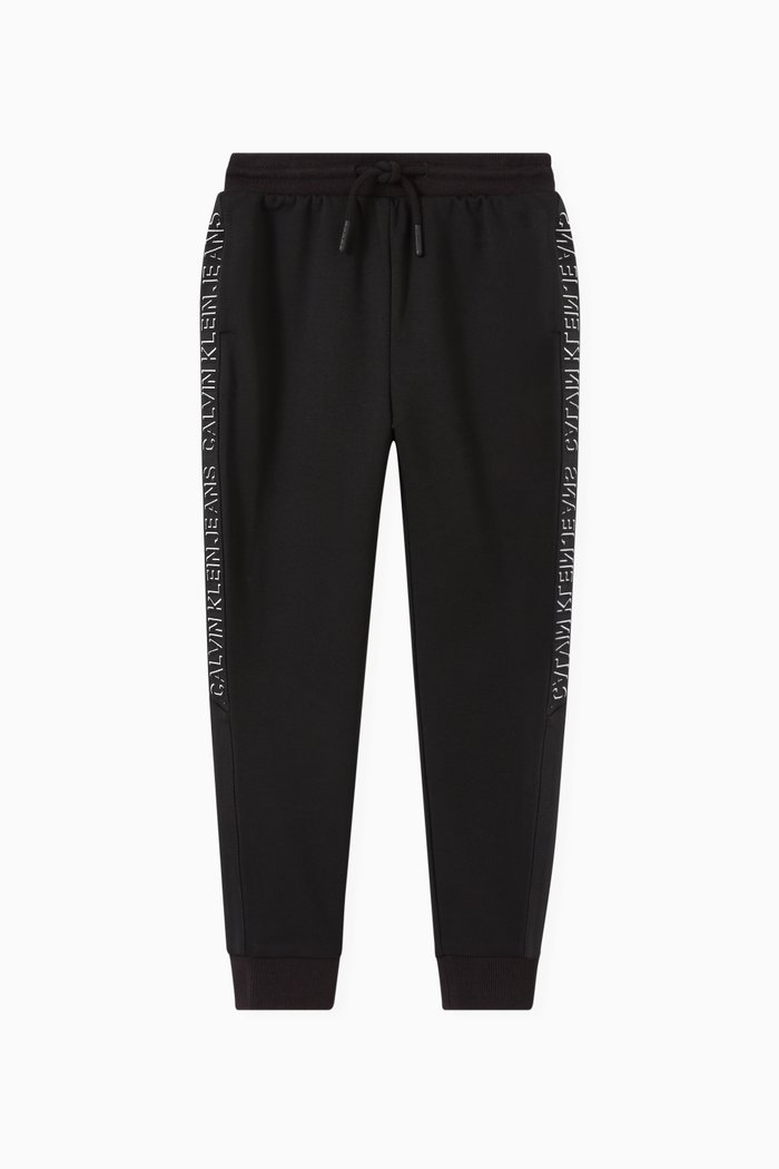 

Logo Tape Jogger Pants in Recycled Milano Jersey, Black