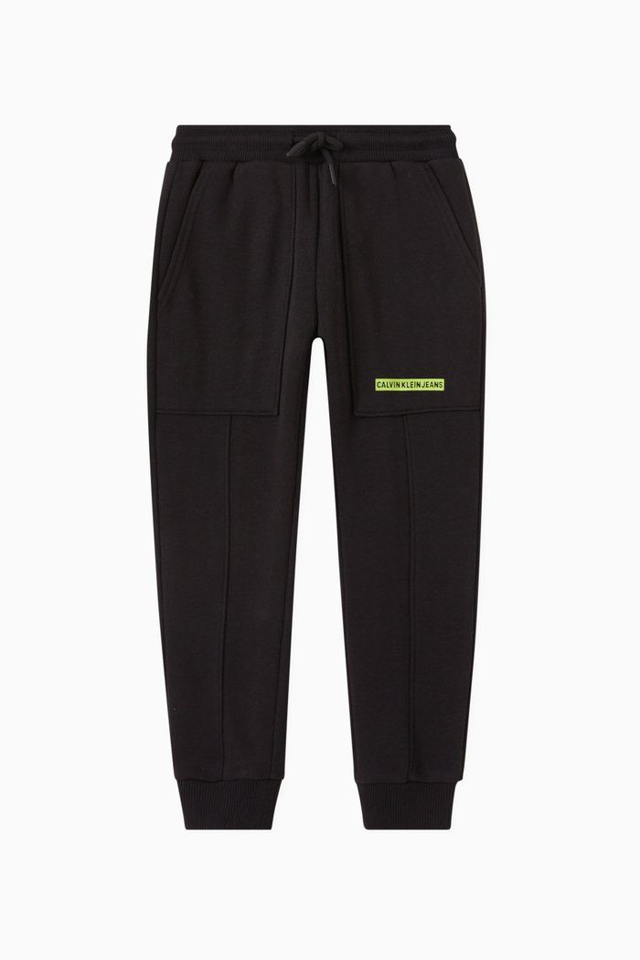 

Jogger Pants in Organic Cotton Blend Fleece, Black