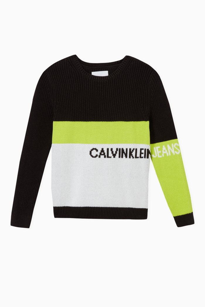 

Colour Block Sweater in Organic Knit, Multicolour