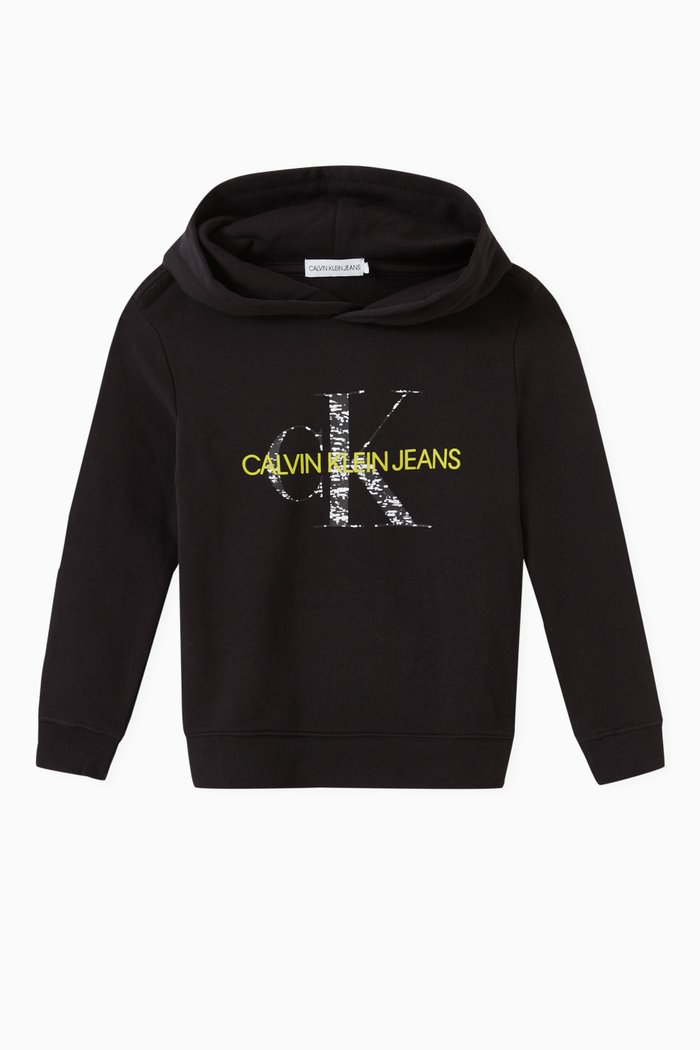 

Monogram Hoodie in Organic Terry, Black