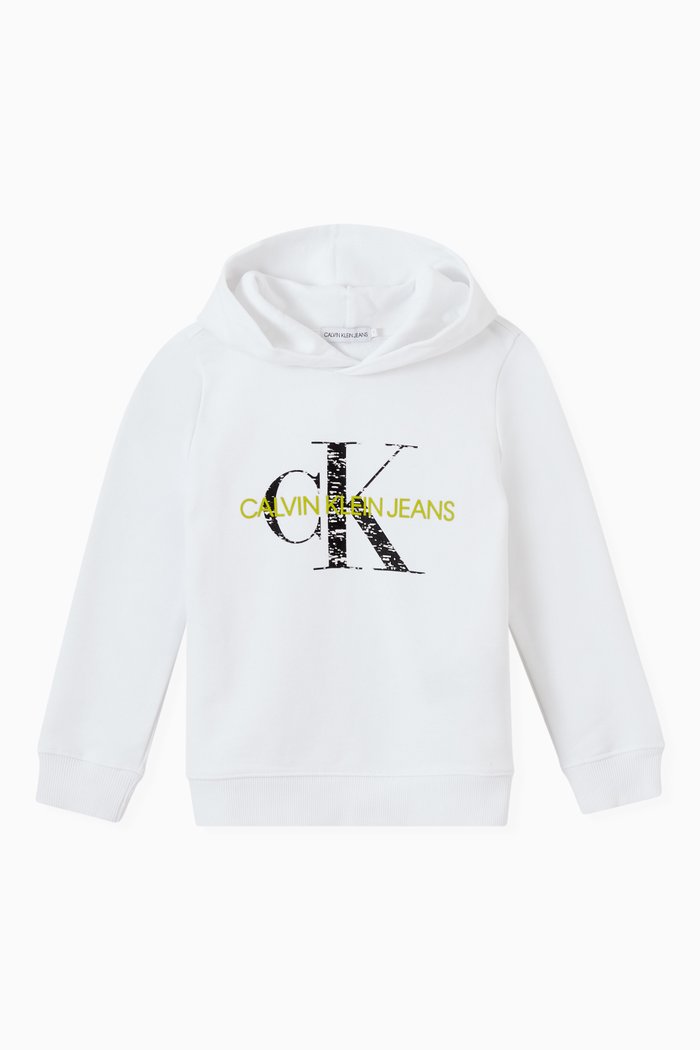 

Monogram Hoodie in Organic Terry, White