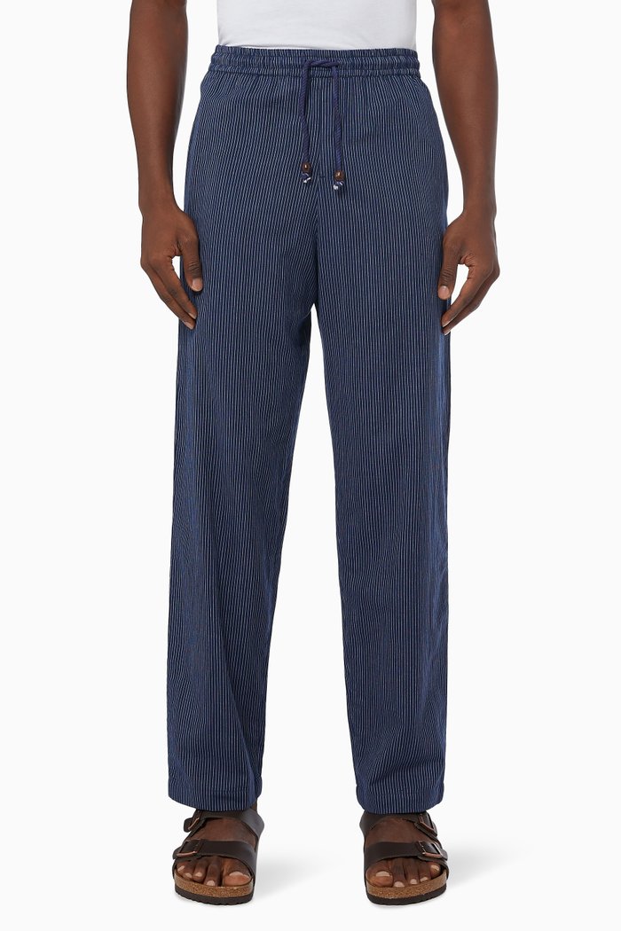 Malibu Trousers in Cotton Twill, Blue