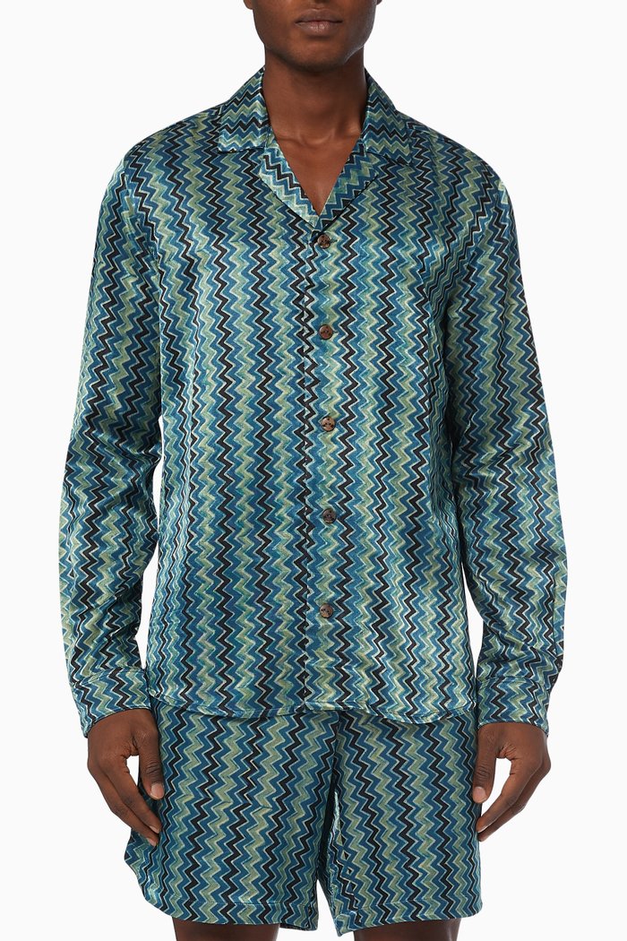 

Paloma Shirt in Silk, Blue