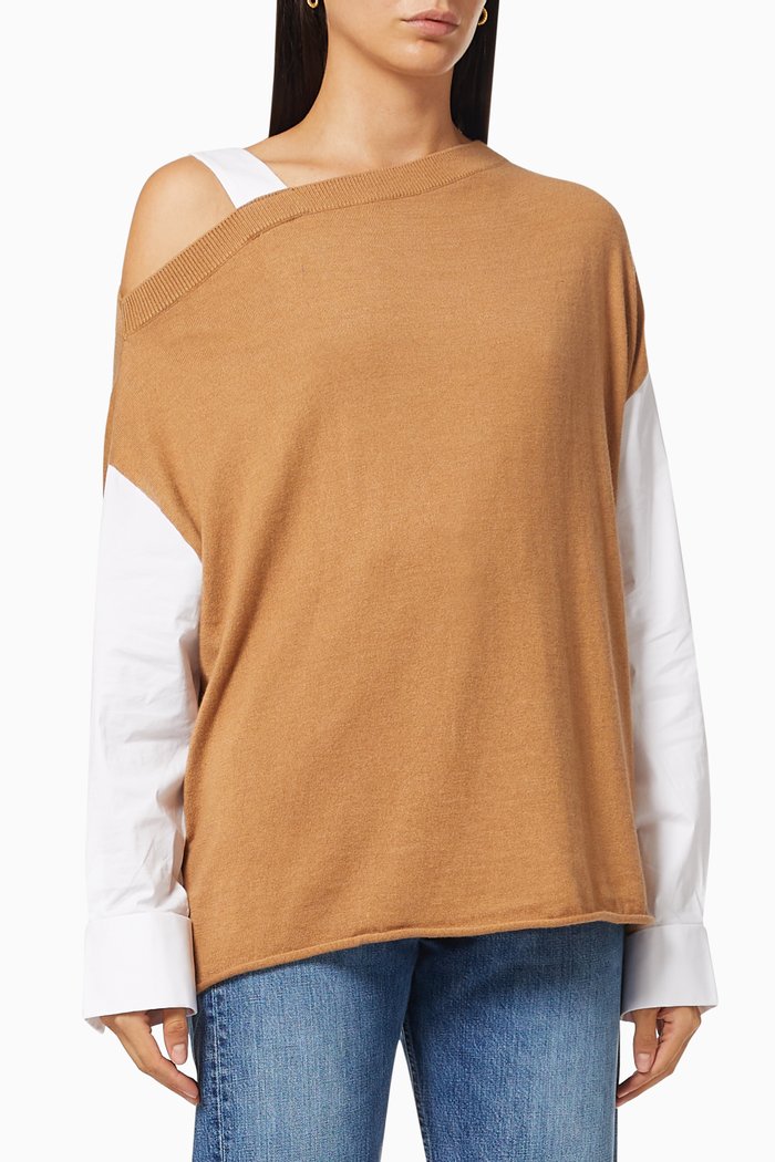 

Pippa Top in Cotton Blend Knit, Brown