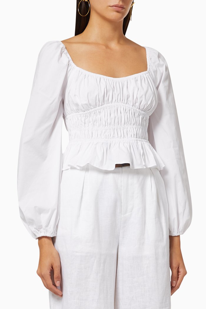 

Jill Top in Stretch Cotton Poplin, White