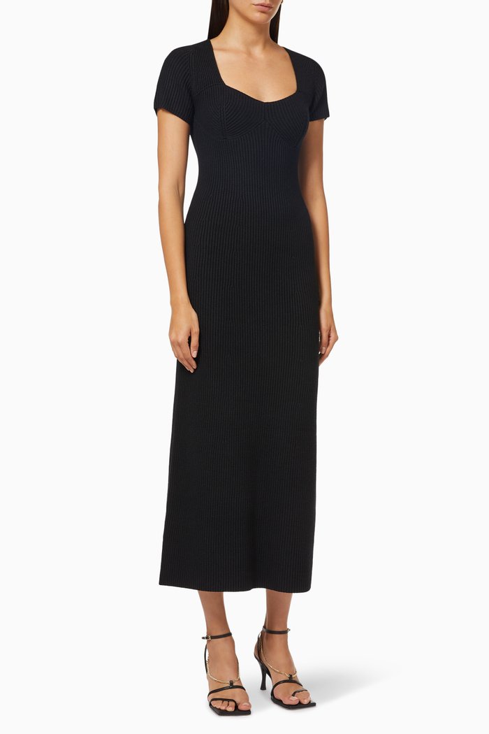 

Camden Dress in Ribbed Knit, Black
