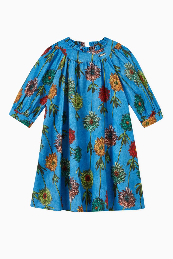 

Juli Floral Dress in Cotton, Blue
