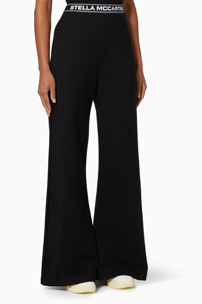 

Logo Wide Leg Sweatpants in Organic Cotton, Black