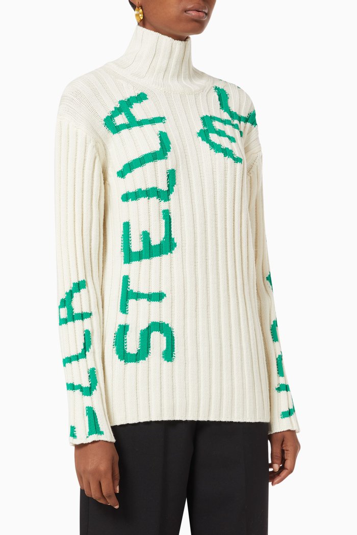 

x Ed Curtis Stella Logo Cable Jumper in Rib Knit, Neutral