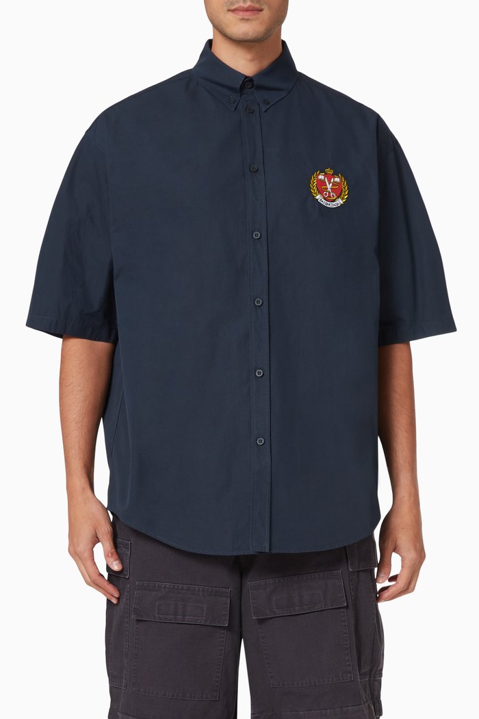 

Quest Large Fit Shirt in Cotton Poplin, Blue