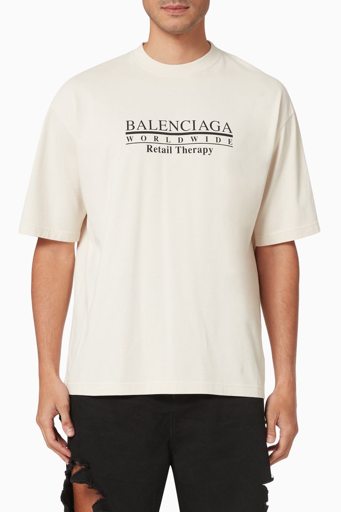 

Retail Print Large Fit T-shirt in Vintage Jersey, White