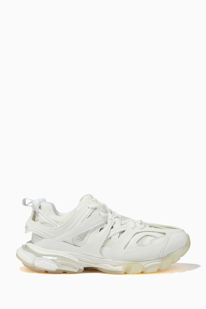 

Glow-in-the-Dark Track Sneakers in Mesh & Nylon, White