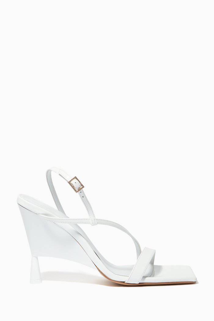 

x RHW Rosie 5 100 Strappy Sandals in Patent Leather, White