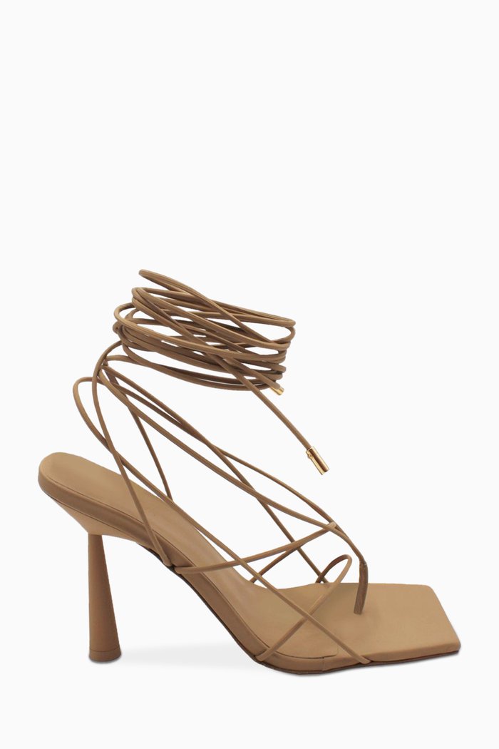 

x RHW Rosie 6 100 Strappy Sandals in Eco Leather, Neutral