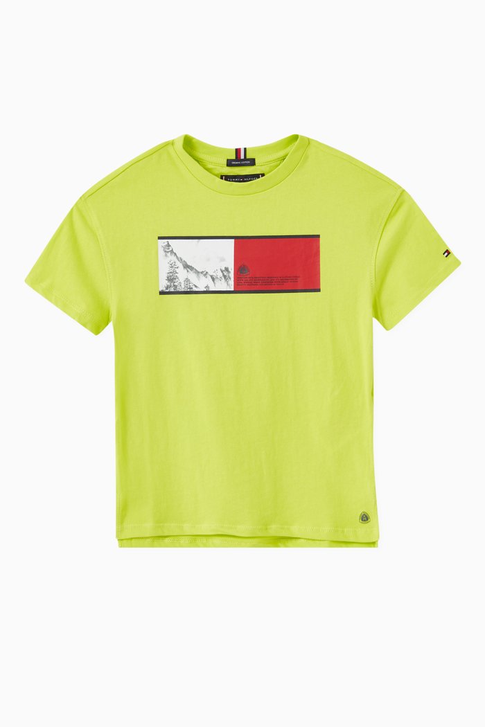

Mountain Flag T-shirt in Organic Cotton Jersey, Green