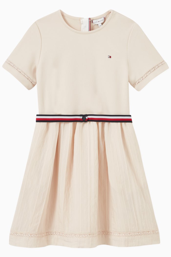 

TH Tape Embroidered Dress in LENZING™ ECOVERO™ Viscose, Neutral