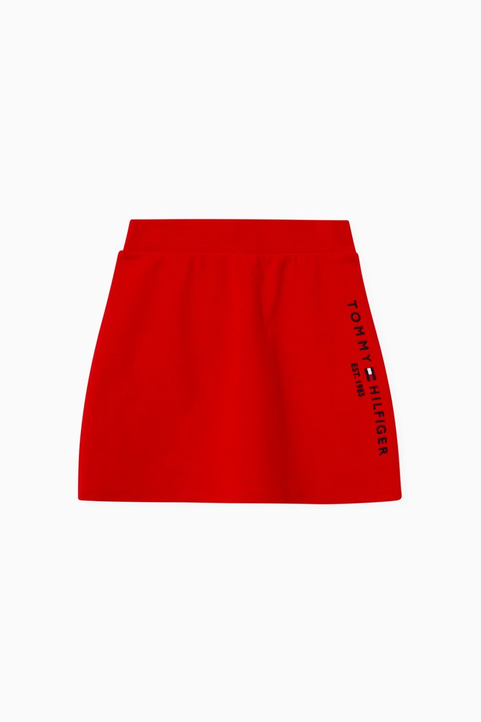 

Essential Skater Skirt in Stretch Organic Cotton, Red