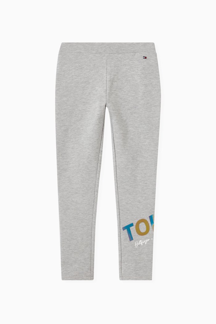 

TH Metallic Logo Leggings in Organic Cotton Jersey, Grey