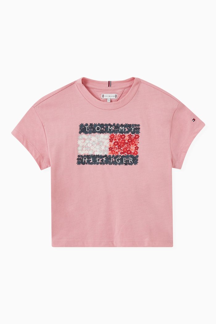 

Flower Flag T-shirt in Cotton-blend Jersey, Pink