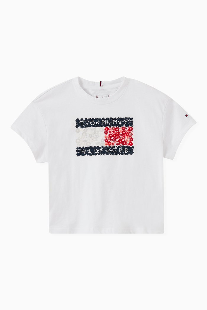 

Flower Flag T-shirt in Cotton Jersey, White
