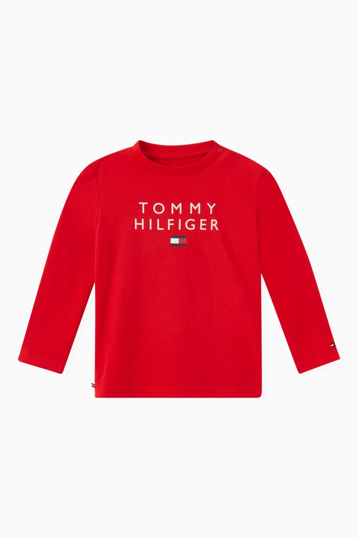 Logo T-shirt in Organic Cotton Jersey, Red