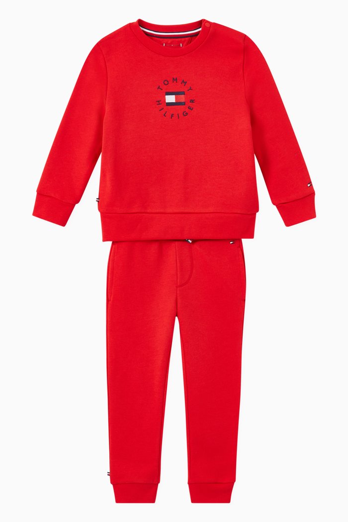 

Heritage Logo Two-piece Set in Organic Cotton Blend, Red