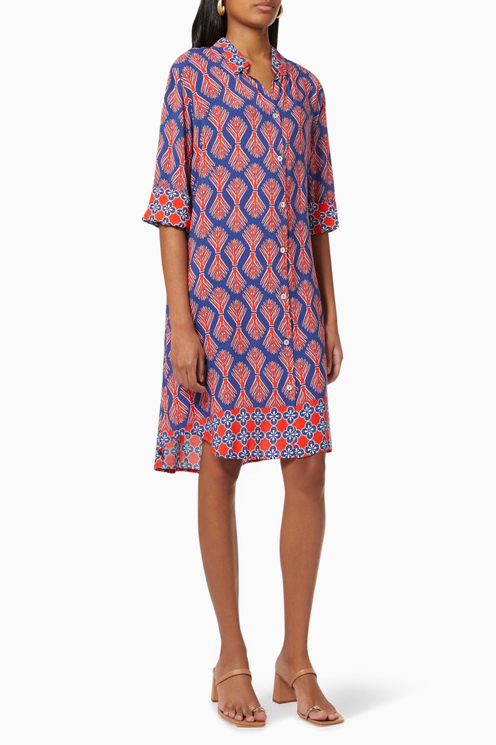 

Amalfi Short Shirt Dress in Viscose, Red