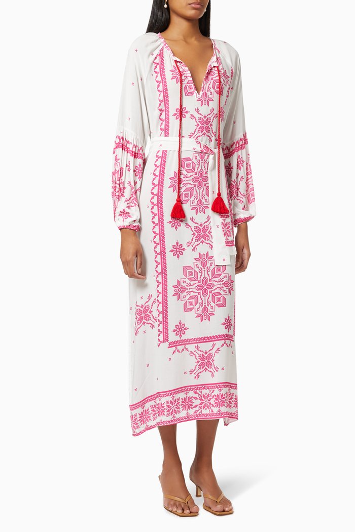 

Mexico Balloon Dress in Cotton, White