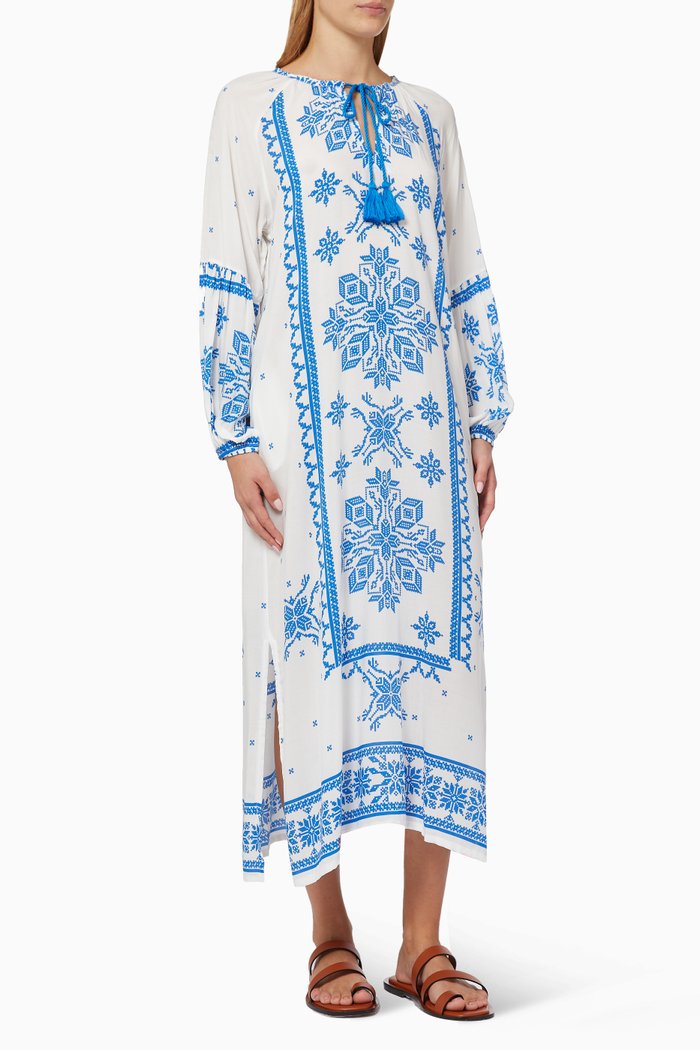 

Mexico Balloon Dress in Cotton, White