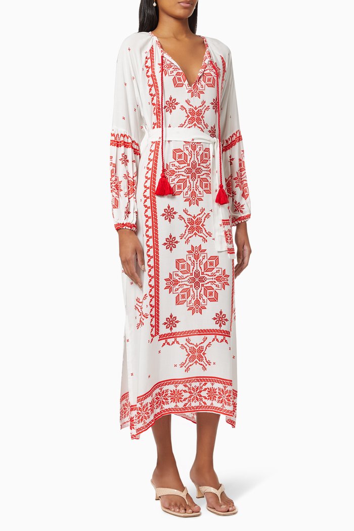 

Mexico Balloon Dress in Cotton, White