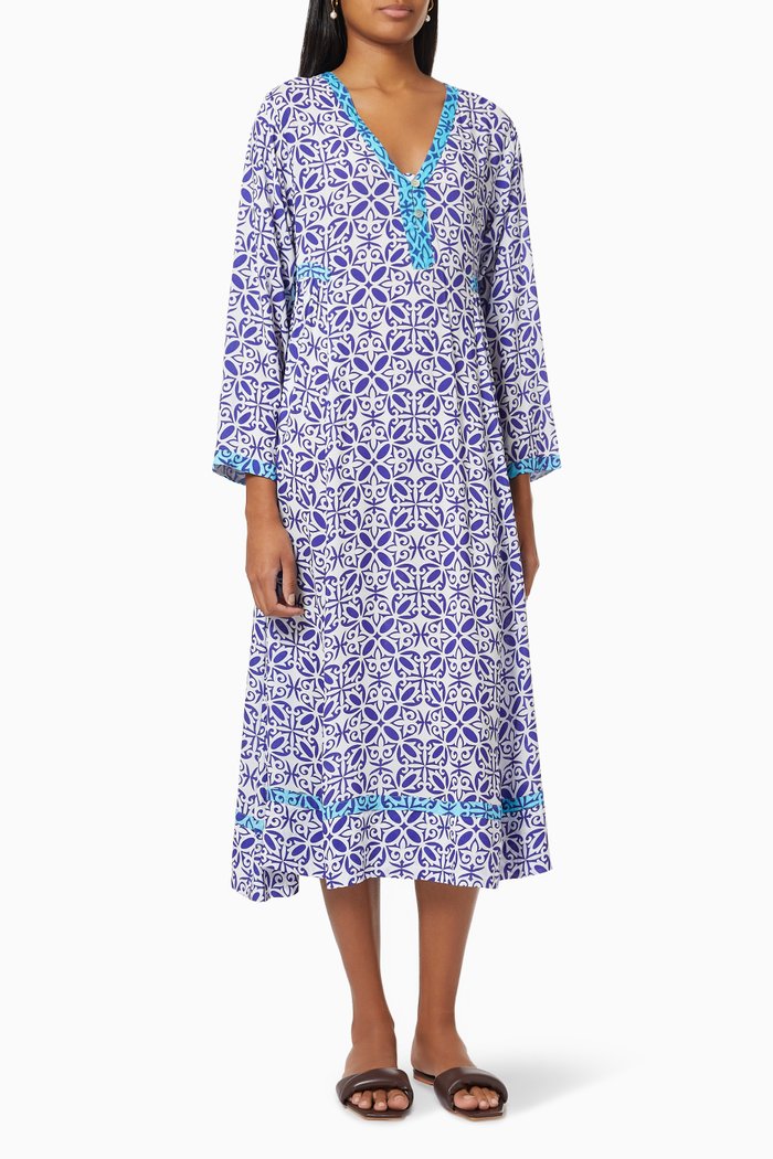 

Athens Midi Dress in Viscose, Blue