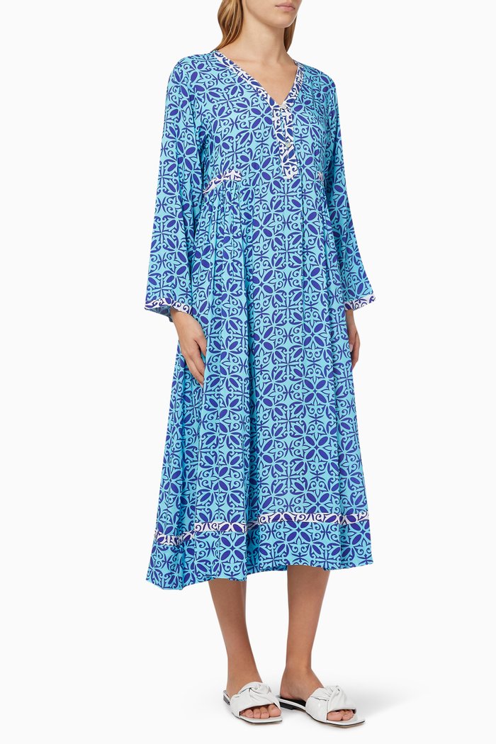 

Athens Midi Dress in Viscose, Blue