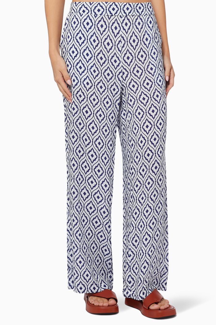 Kumsal Classic Pants in Viscose, Blue