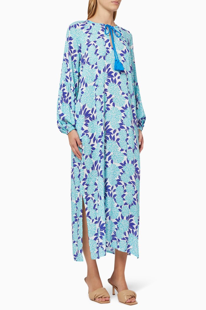 

Mexico Midi Dress in Viscose, Blue