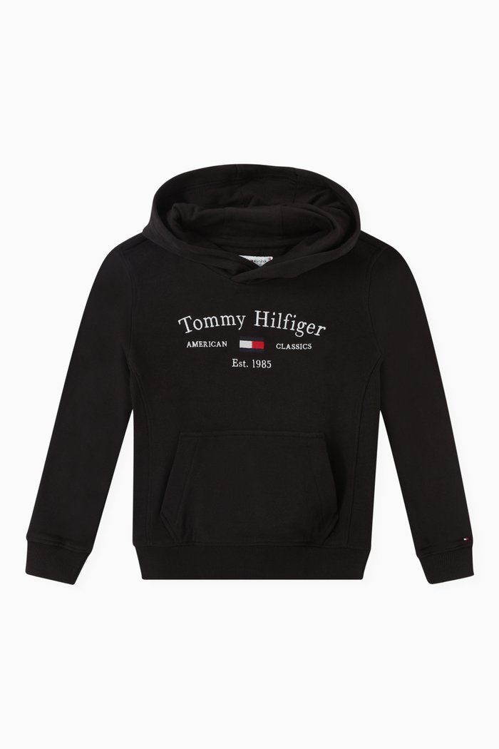 

Logo Hoodie in Cotton Terry, Black