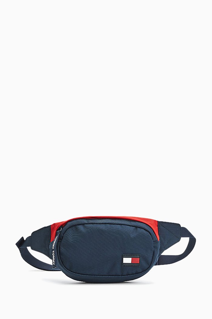 

Colour-Blocked Belt Bag in Canvas, Blue