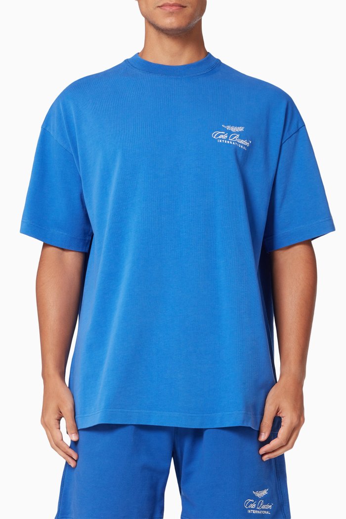 

International T-shirt in Cotton Jersey, Blue