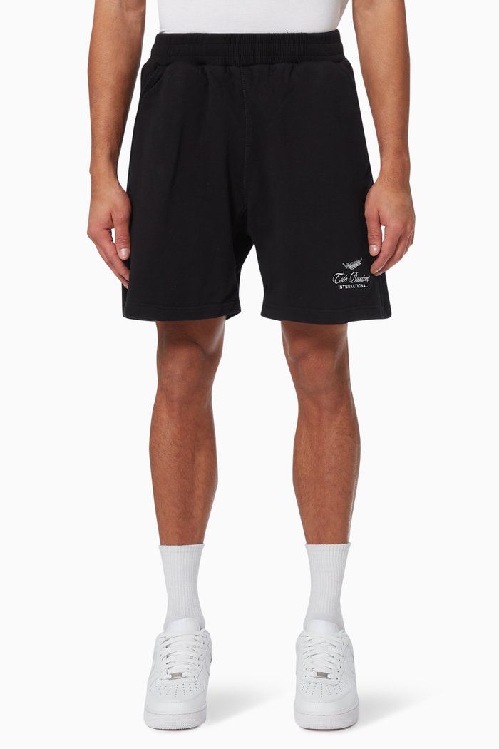 

International Warm Up Shorts in Loopback Jersey, Black