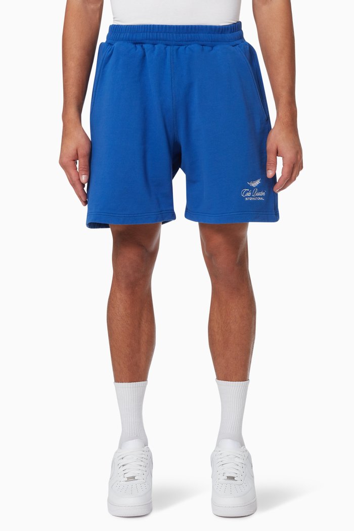 

International Warm Up Shorts in Loopback Jersey, Blue