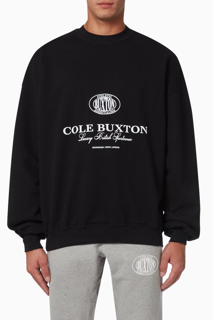 

Crest Logo Sweatshirt in Cotton Jersey, Black