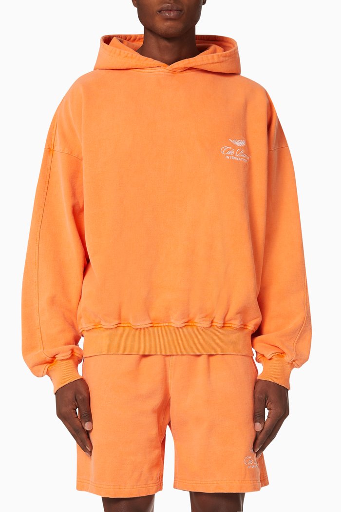 

International Hoodie in Heavyweight Cotton Jersey, Orange