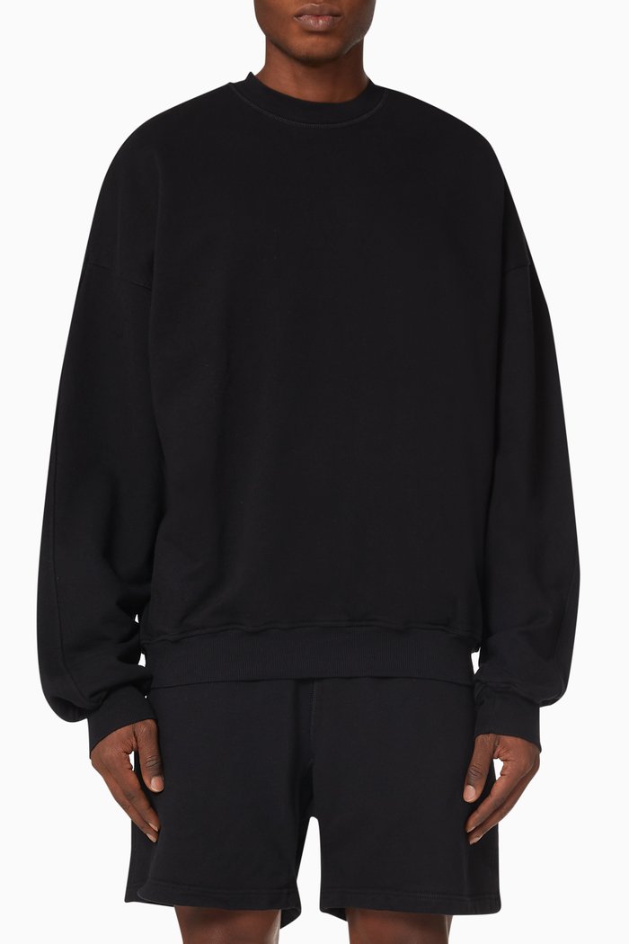 

Warm Up Sweatshirt in Loopback Jersey, Black