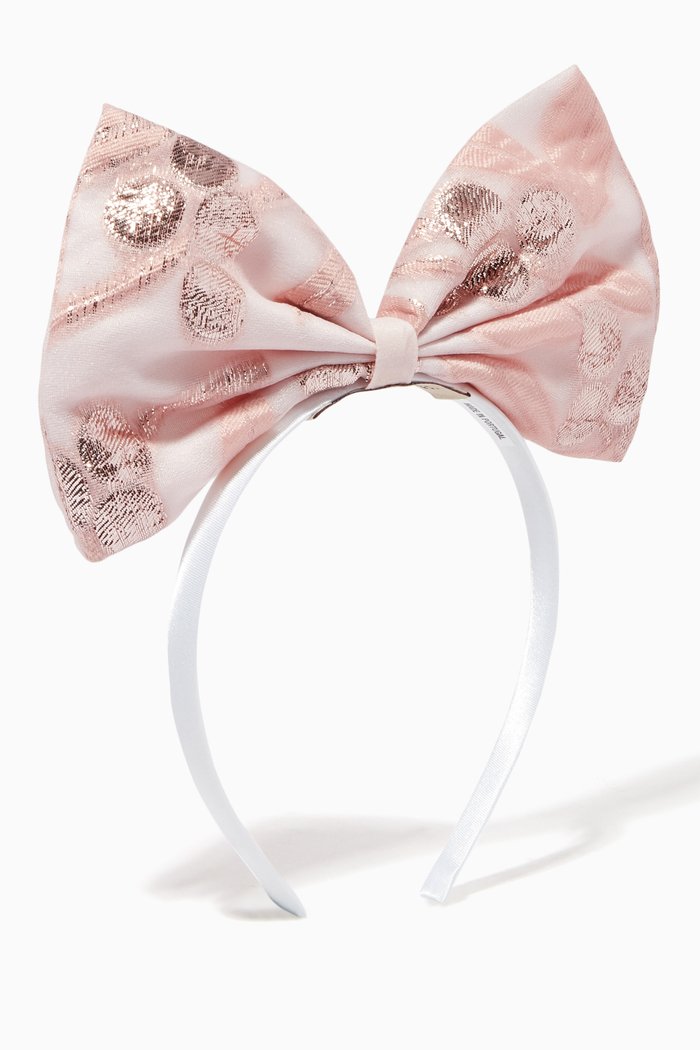 

Bow Headband in Jacquard, Pink