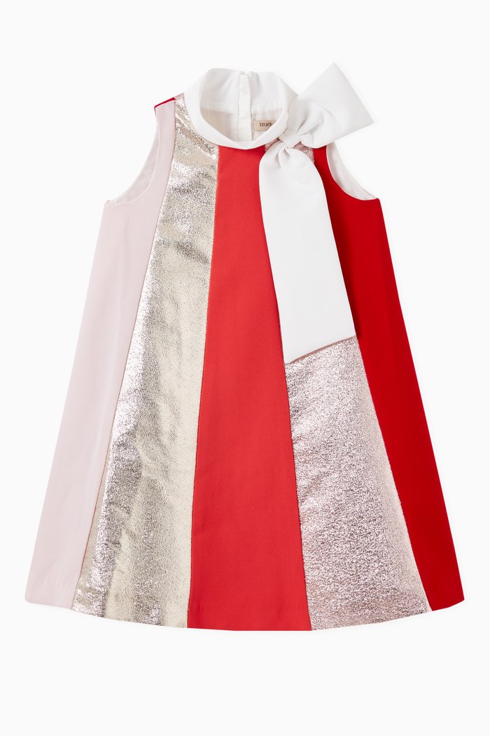 

Rainbow Trapeze Dress in Crepe, Multicolour