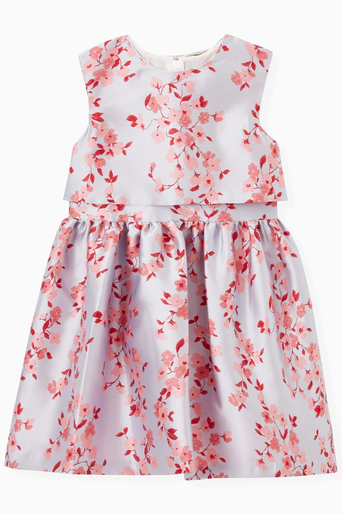 

Bow Back Bodice Dress in Jacquard, Blue