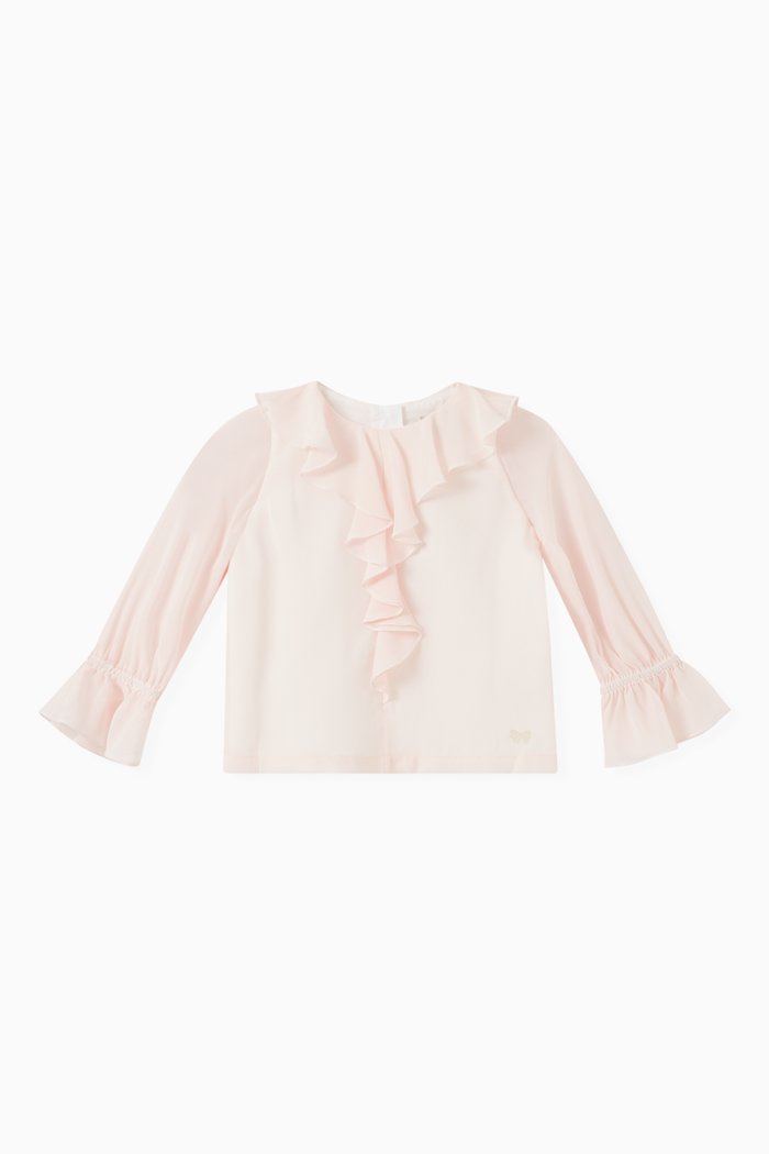 

Ruffled Front Blouse, Pink